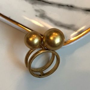 Madewell Double Bobble vintage gold ring size 5